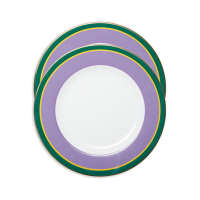 Shop La Doublej Dinner Plates Set Of 2 In Rainbow Viola