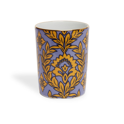 La Doublej Leaf-print Porcelain Cup In Violet Garland