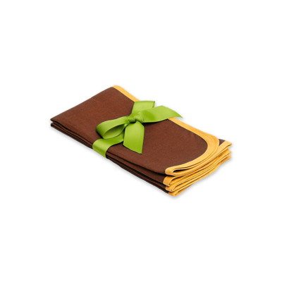 Shop La Doublej Large Napkins Set Of 2 (45x45) In Rainbow Chocolate