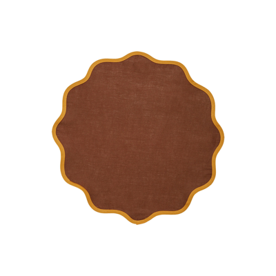 La Doublej Cloud Linen Placemats (set Of Two) In Rainbow Chocolate