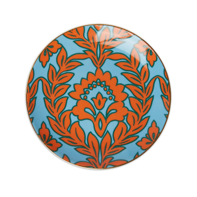 La Doublej Side Plates Set Of 2 In Turquoise - Pink Garland