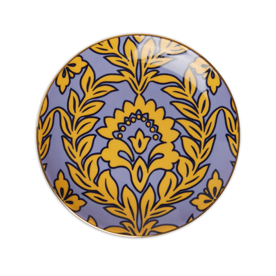La Doublej Side Plates Set Of 2 In Yellow - Violet Garland