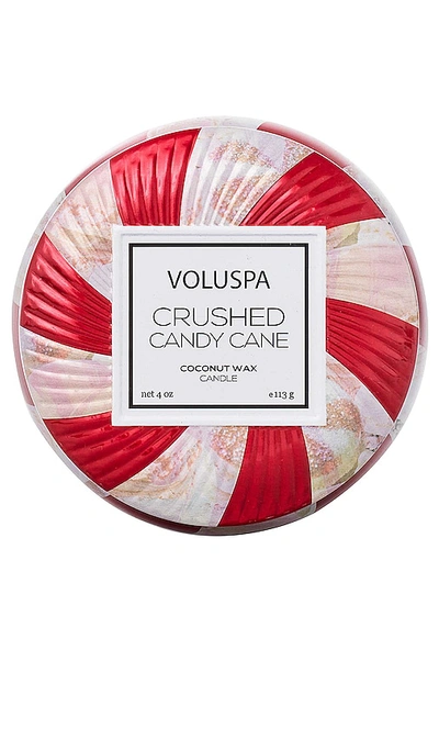 Voluspa Crushed Candy Cane Mini Tin Candle In Crushed Candy Cane