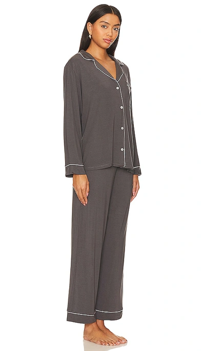 Shop Eberjey Gisele Pj Set In Graphite & Sorbet Pink