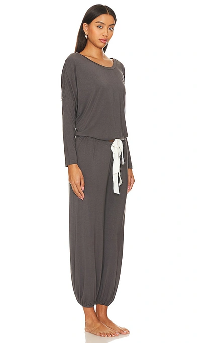 Eberjey Gisele Slouchy Set In Graphite & Ivory