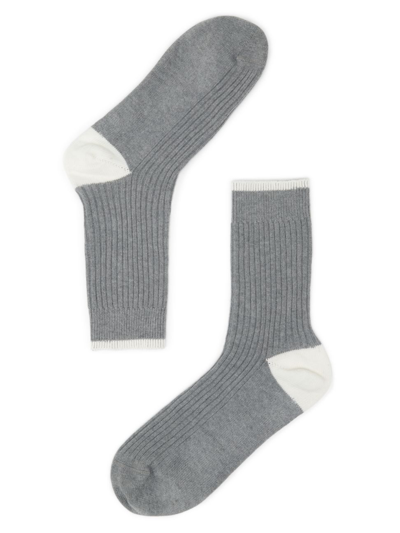 Shop Brunello Cucinelli Men's Cotton Socks In Grey