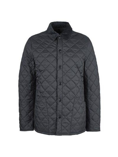 Shop Barbour Men's  Heritage Liddesdale Quilted Jacket In Charcoal
