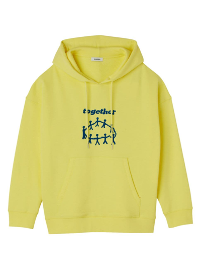 Shop Sandro Men's Hoodie Together In Yellow
