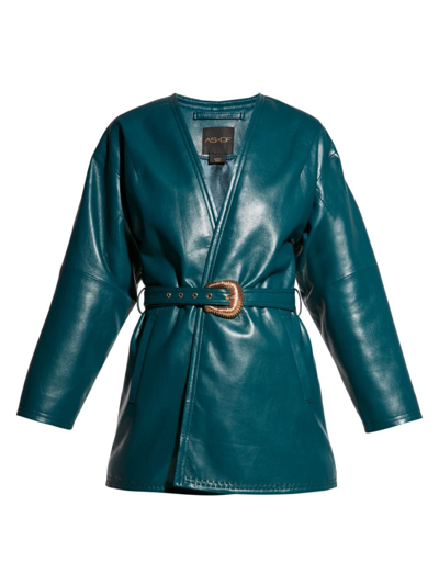 Shop As By Df Women's Jasper Recycled Leather Coat In Fuel