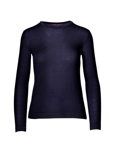 Shop Ralph Lauren Women's Cashmere Crewneck Sweater In Lux Navy