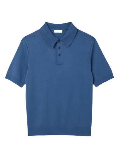 Shop Sandro Men's Cotton Polo Shirt In Blue