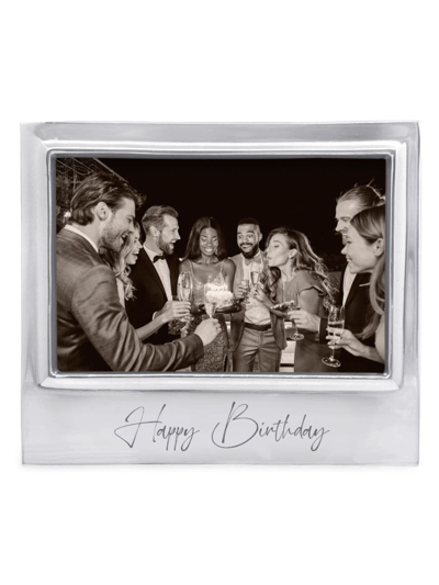 Shop Mariposa Signature Happy Birthday Frame In Silver