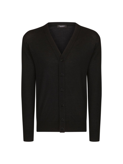 Shop Stefano Ricci Men's Cashmere And Silk Cardigan In Black