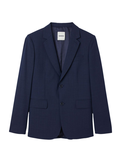 Shop Sandro Men's Wool Suit Jacket In Navy Blue