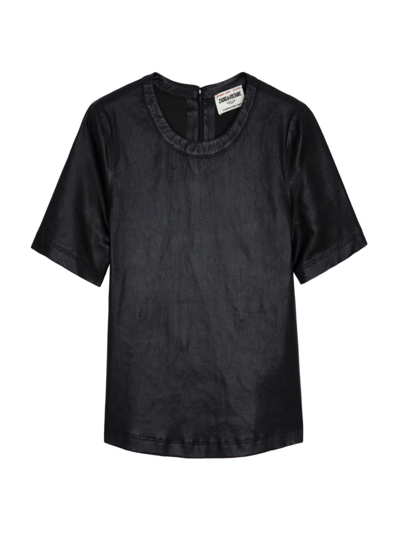 Shop Zadig & Voltaire Women's Tas Lambskin T-shirt In Noir