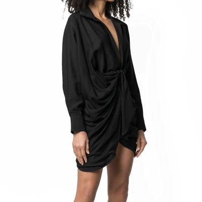 Shop Jacquemus Bahia Sash Dress In Black