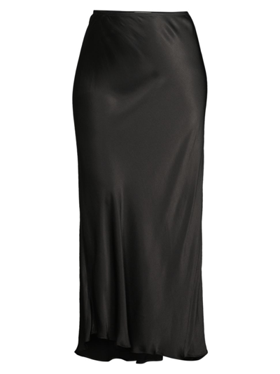 Shop Baacal, Plus Size Women's Satin Slip Maxi Skirt In Black