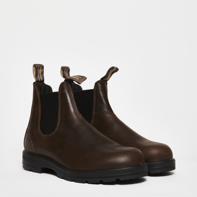 Shop Blundstone Chelsea Boots Antique Brown In Grey