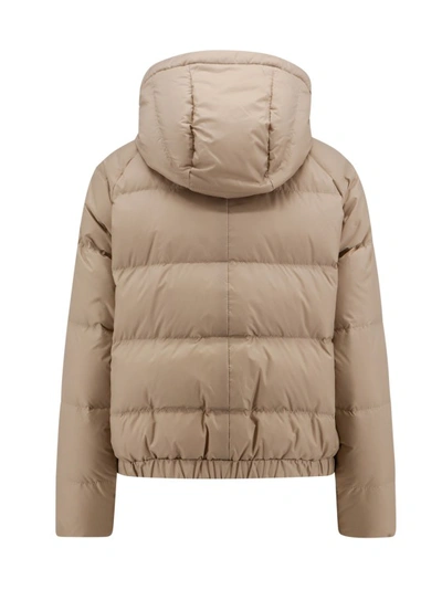 Shop Brunello Cucinelli Padded Jacket With Monile Profile In Brown