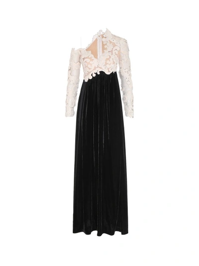 Shop Zimmermann Velvet Dress With Embroidered Bodice In Black