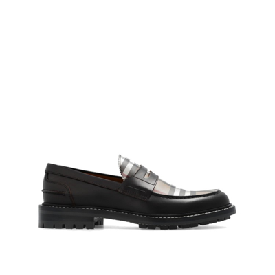Shop Burberry Fred Country Loafers In Black