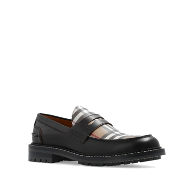 Shop Burberry Fred Country Loafers In Black