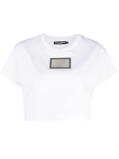 Shop Dolce & Gabbana Cropped Top In White