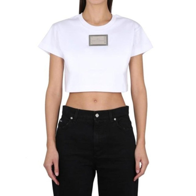 Shop Dolce & Gabbana Cropped Top In White