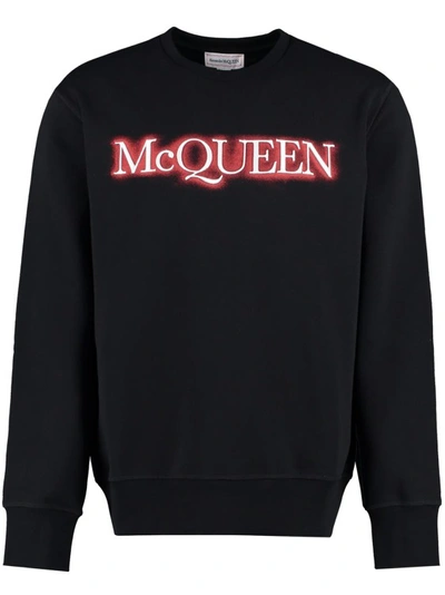 Shop Alexander Mcqueen Black Logo Sweatshirt