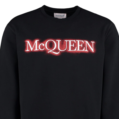 Shop Alexander Mcqueen Black Logo Sweatshirt