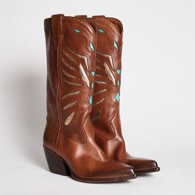 Shop Elena Iachi Boot In Tan Leather In Brown