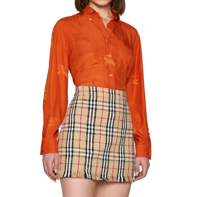 Shop Burberry Vintage Pattern Mini Skirt In Neutrals