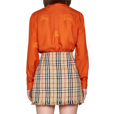 Shop Burberry Vintage Pattern Mini Skirt In Neutrals
