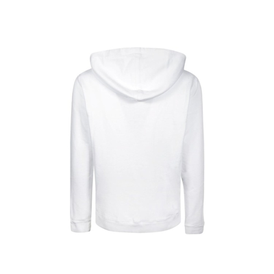 Shop Saint Laurent Logo Hoodie Sweatshirt In White