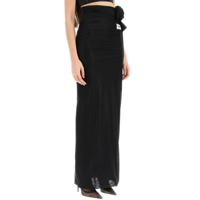 Dolce & Gabbana Black Draped Skirt With Belt In Black
