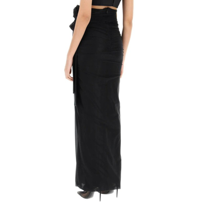 Dolce & Gabbana Black Draped Skirt With Belt In Black