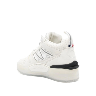 Shop Moncler Pivot Leather Sneakers In White