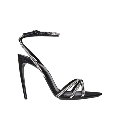 Shop Saint Laurent Ava Sandals In Black