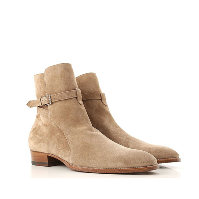 Shop Saint Laurent Wyatt Jodhpur Boots In Brown