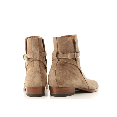 Shop Saint Laurent Wyatt Jodhpur Boots In Brown