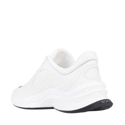 Shop Gucci Run Leather Sneakers In White