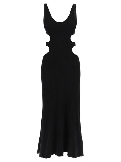 Shop Chloé Cut-out Knitted Dress In Black
