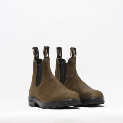 Blundstone Soft Green Suede Ankle Boots In Green