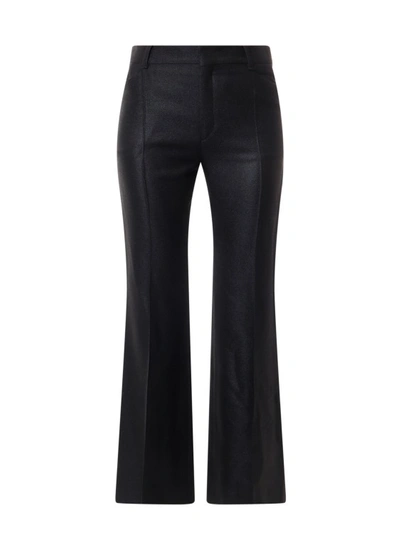 Shop Chloé Silk And Virgin Wool Trouser In Black