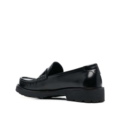 Shop Saint Laurent Oxford Leather Loafers In Black