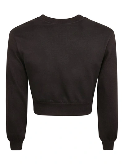 Shop Dolce & Gabbana Llogo-patch Cotton Cropped Sweatshirt In Black