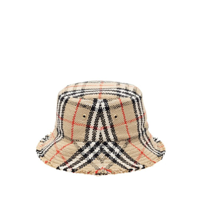 Shop Burberry Check Bouclé Bucket Hat In Neutrals