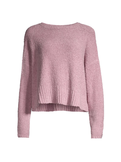 Shop Eileen Fisher Women's Textured Cotton-blend Pullover Sweater In Icey Purple