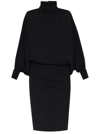 Shop Saint Laurent Wool Dress In Black