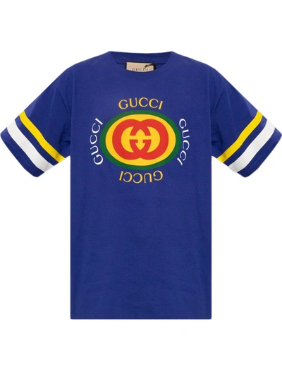 Shop Gucci Logo T-shirt In Blue